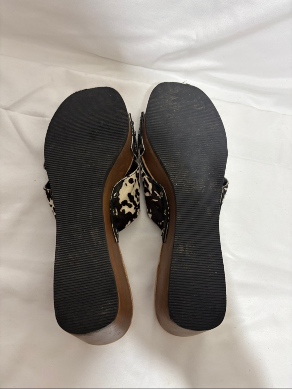 Donald J. Pliner Carra Calf hair/pony Black & Cream Animal-Print Crossover Mules - Picture 10 of 10